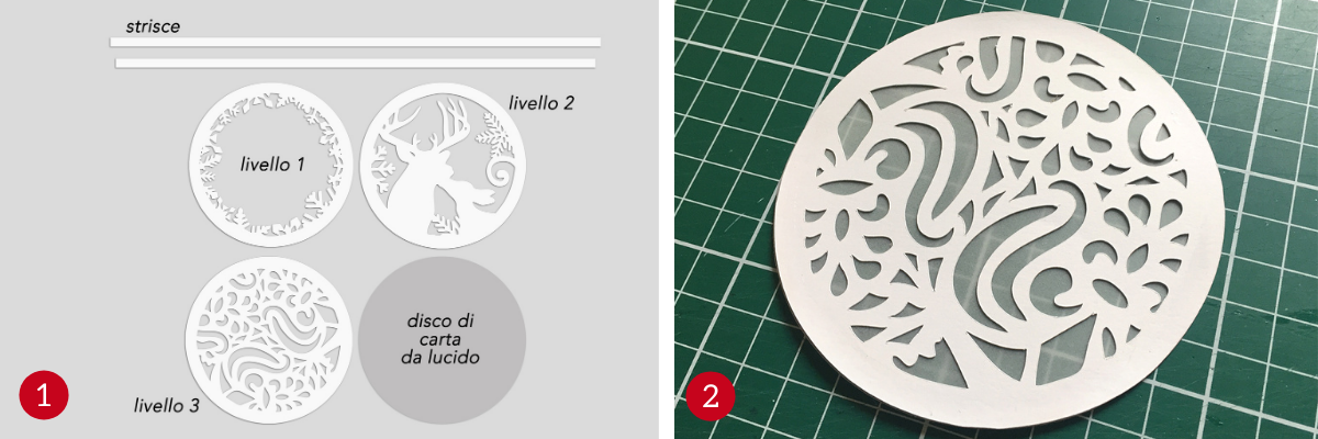 Pallina Natale Carta 3D step 1