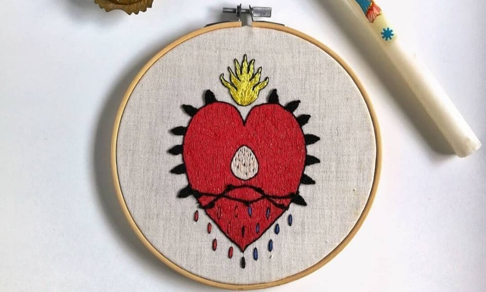 cuore ricamato